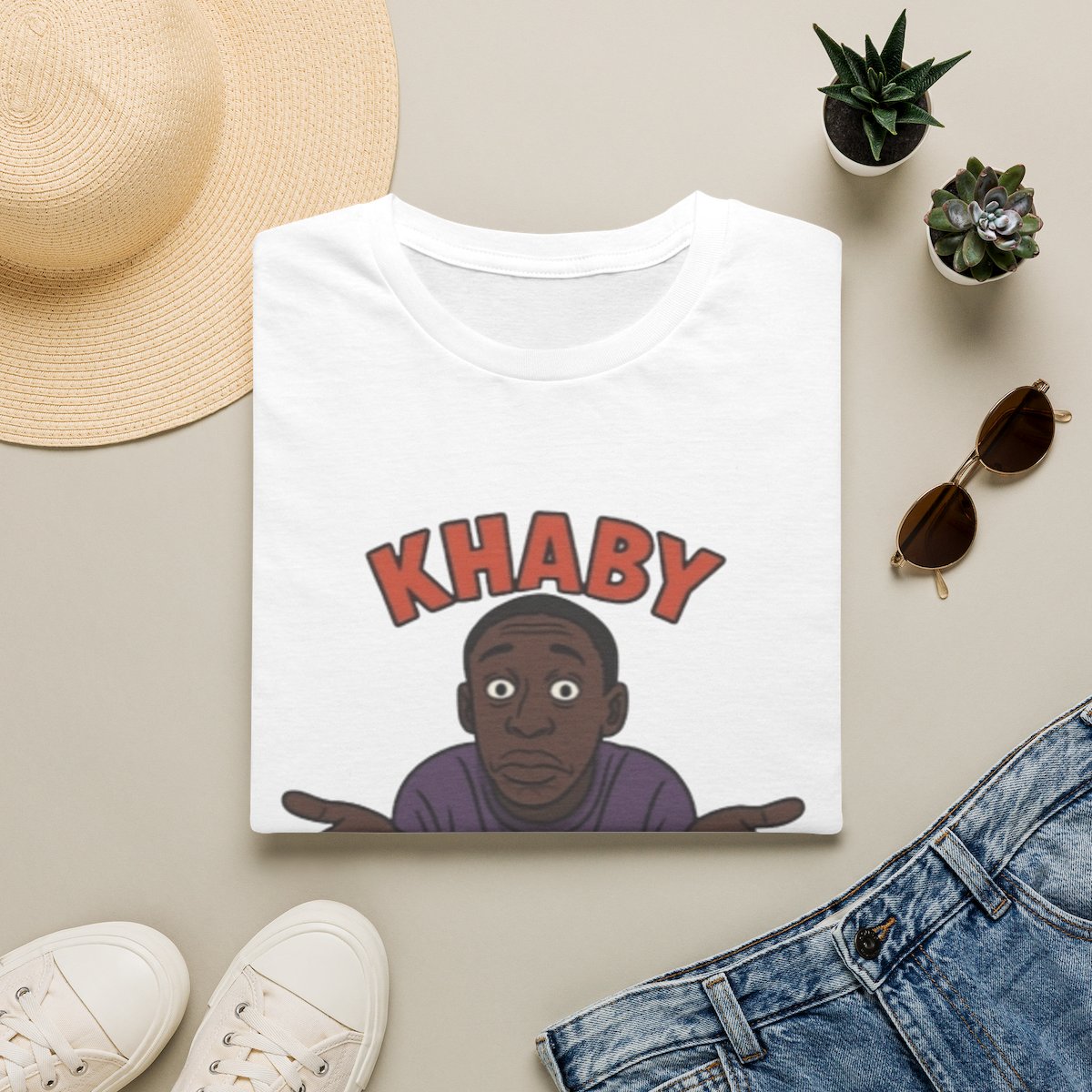 Khaby shrug illustration T-Shirt | Funny meme graphic tee | Khaby Lame