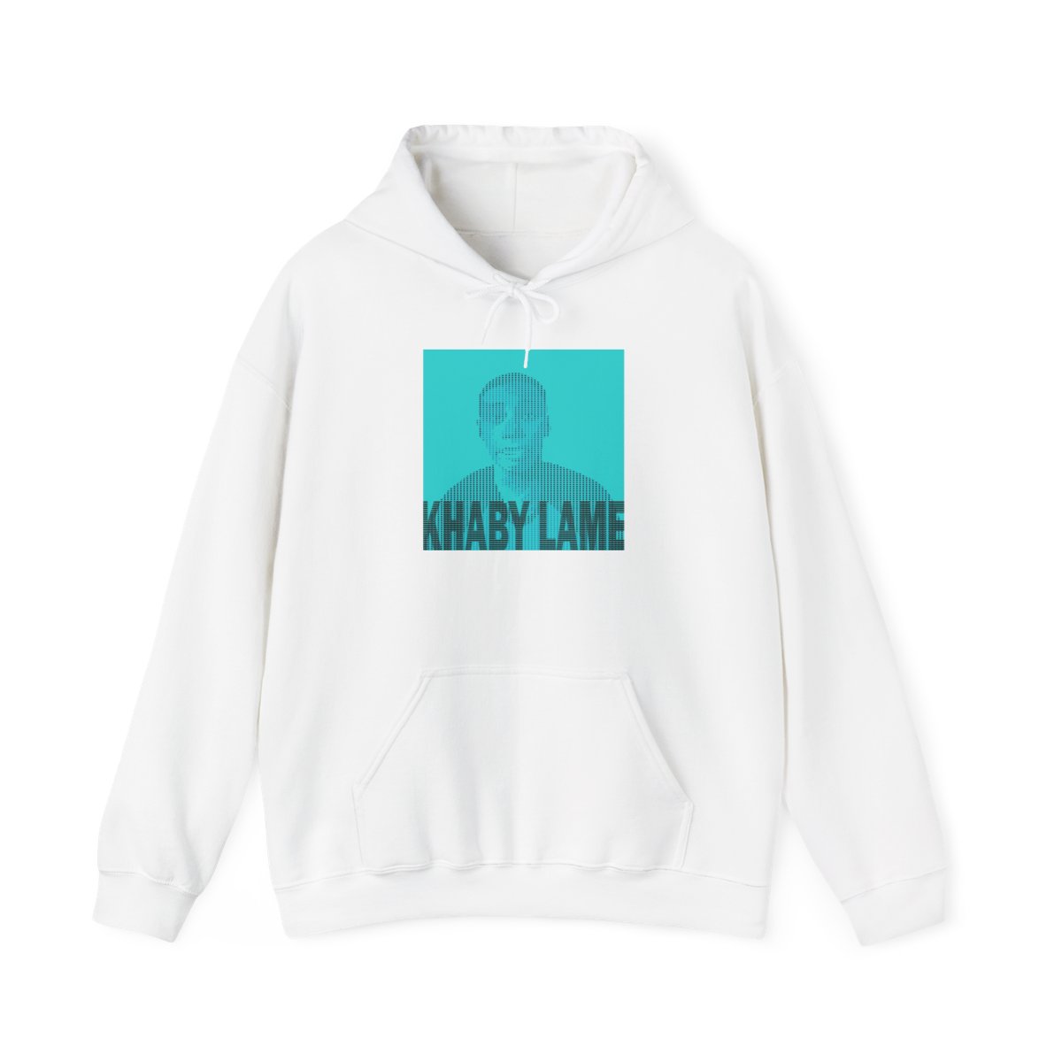Teal Portrait Graphic Hoodie | Square Pop Art Face Design | Khaby Lame