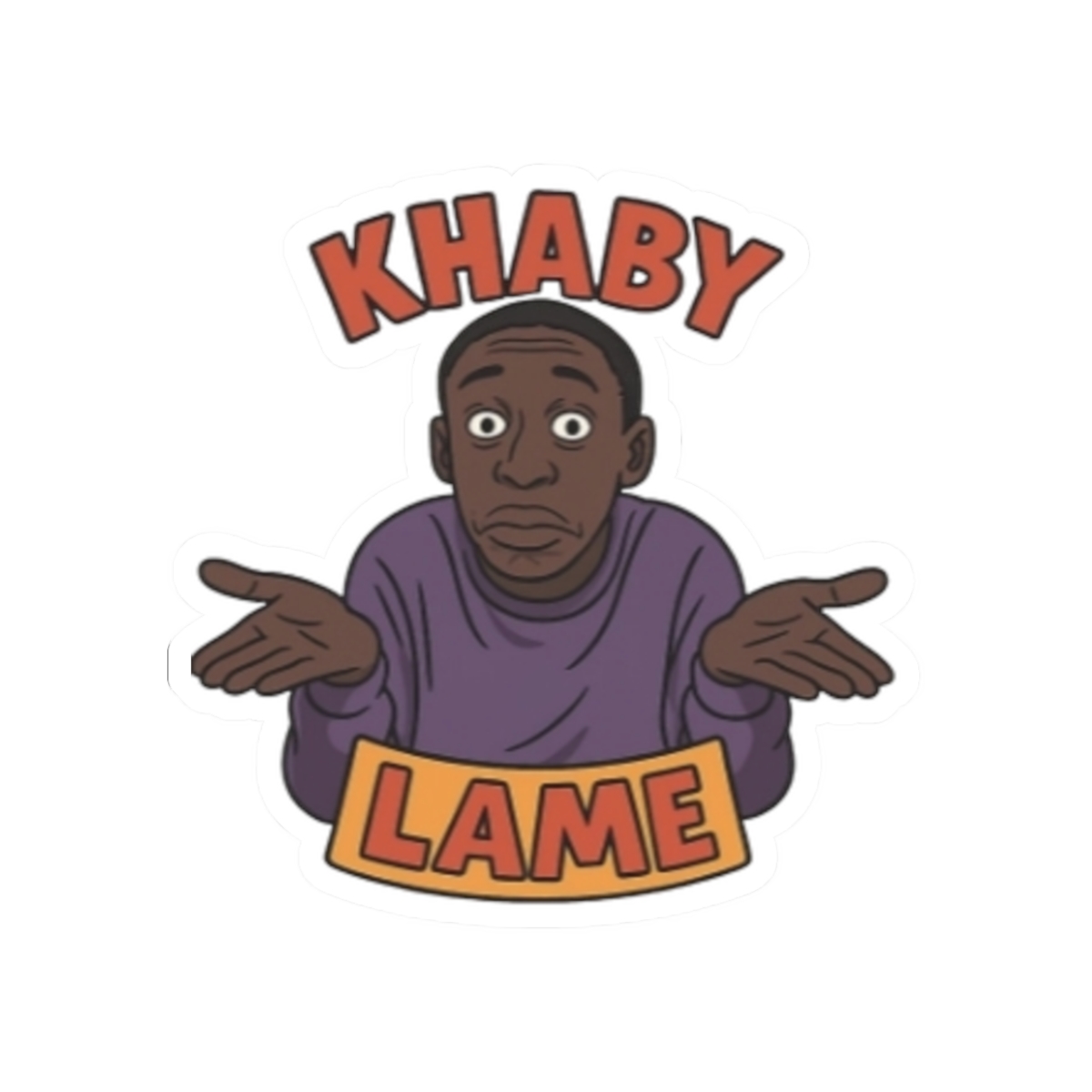 Khaby Shrug Sticker | Kiss-Cut Sticker, Meme Character Decal | Khaby Lame