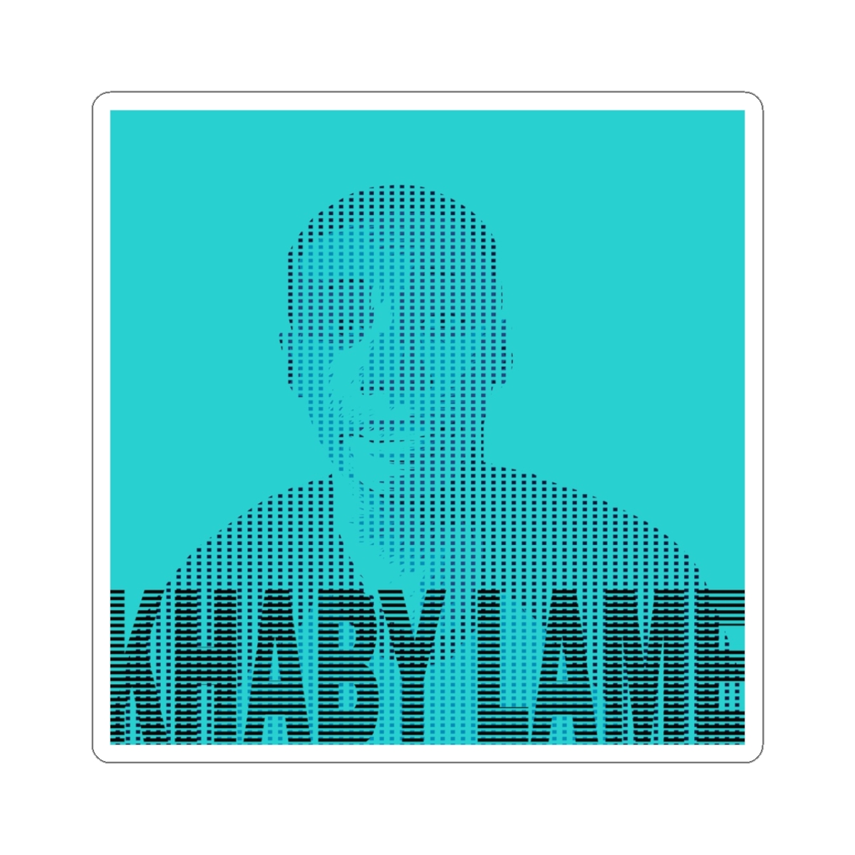 Halftone Portrait Teal | Kiss-Cut Sticker | Khaby Lame